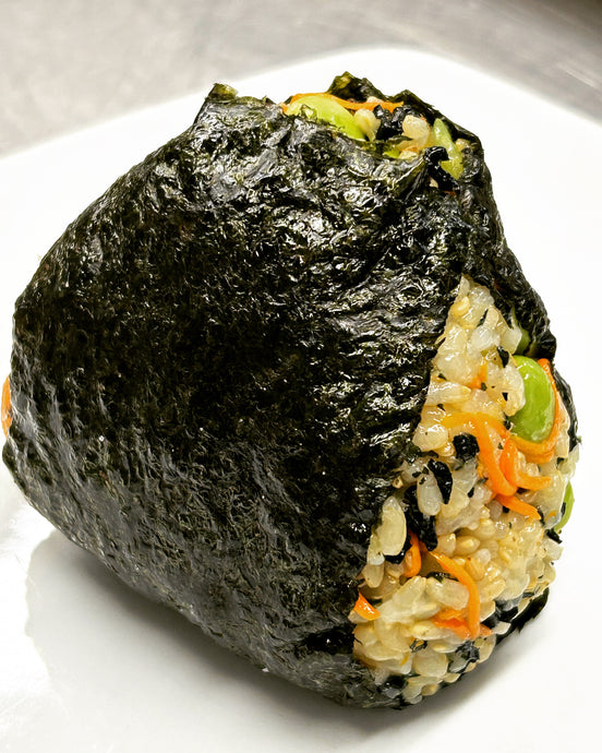 Edamame and Wakame Brown Rice Onigiri
